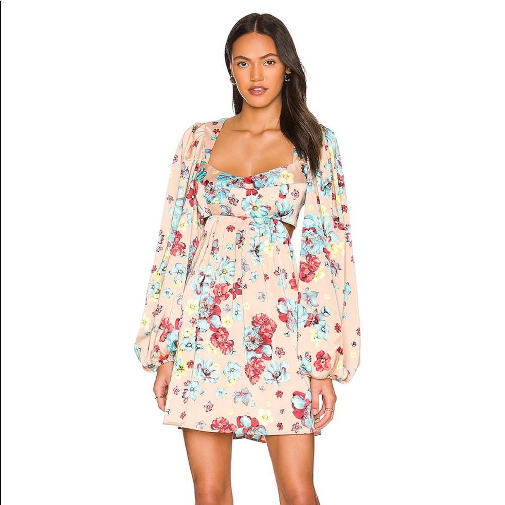 AFRM Anita mini dress in aqua bouquet